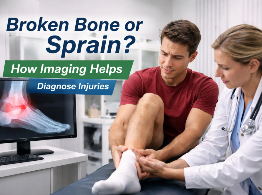 urgent care X-ray diagnosis, sprain vs fracture symptoms, sports injury imaging. broken bone